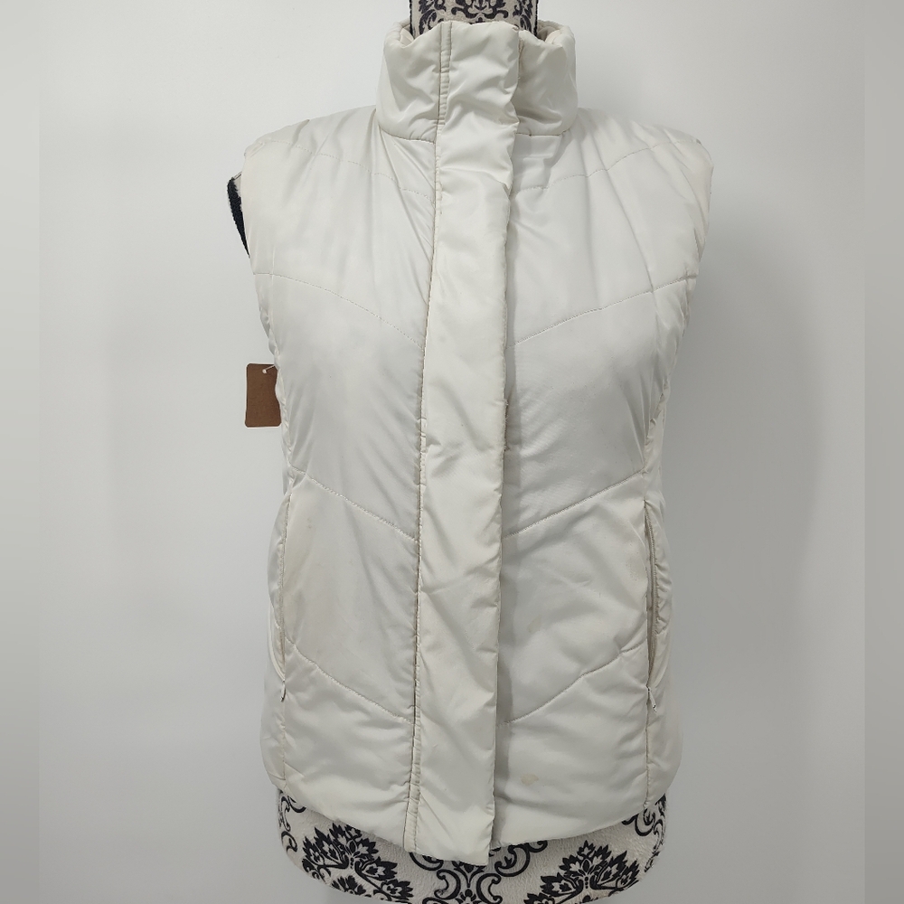 BONGO Women's White Quilted Fleece Lined Puffer Vest Size Small